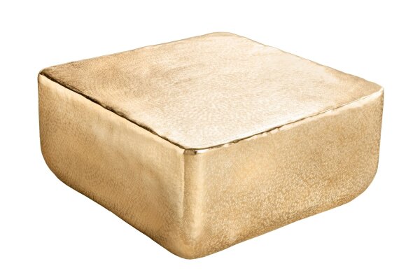 Table basse en métal doré 68 x 68 cm artisanale