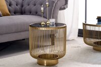 Table dappoint or noir ronde Ø 41 cm verre...