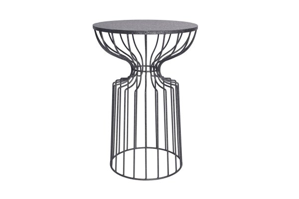 Table dappoint fer en noir 36x36 cm travail manuel