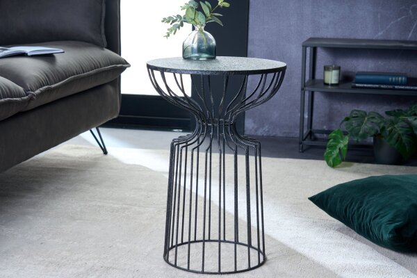 Table dappoint fer en noir 36x36 cm travail manuel