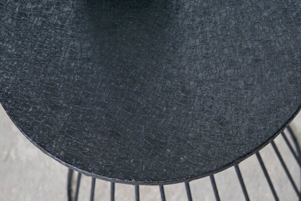 Table dappoint fer en noir 36x36 cm travail manuel