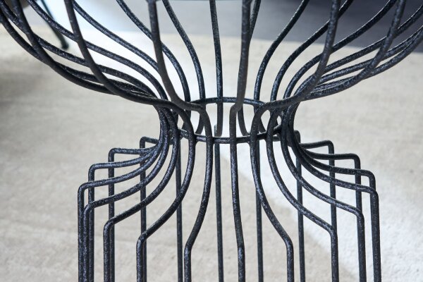 Table dappoint fer en noir 36x36 cm travail manuel
