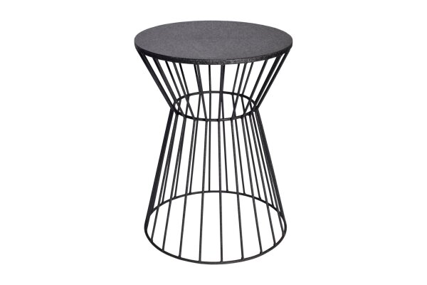 Table dappoint fer en noir 33x33 cm travail manuel