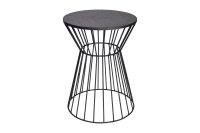 Table dappoint fer en noir 33x33 cm travail manuel