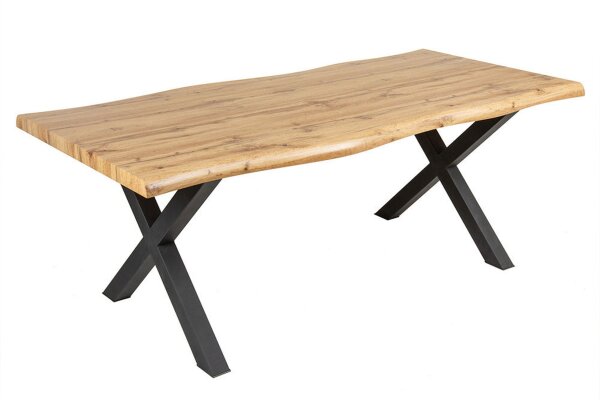 Table de salle à manger Bord darbre 180 x 90 cm x -pieds Industrial