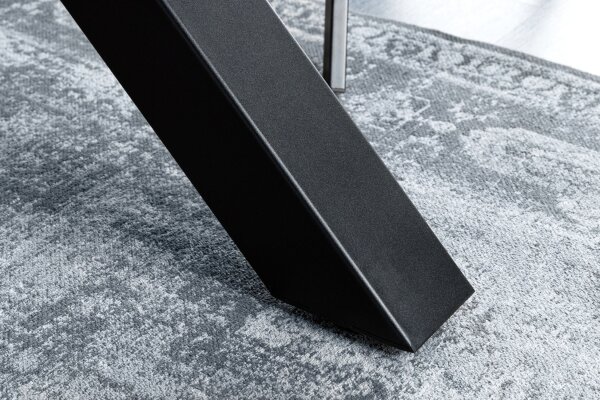 Table de salle à manger en gris noir 180 x 90 cm bord darbre