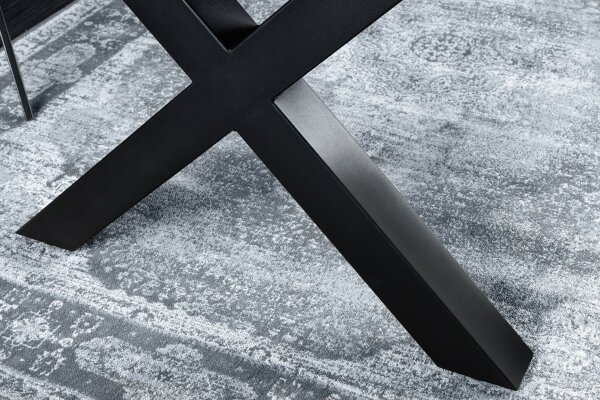 Table de salle à manger en gris noir 180 x 90 cm bord darbre