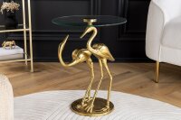 Table dappoint verre dur métal doré 40x42...