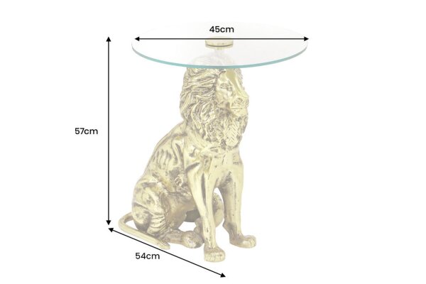 Table dappoint ronde Ø 45 cm travail manuel lion en or