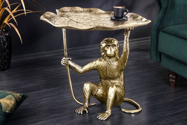 Table dappoint en métal doré antique 55x50 cm fait main