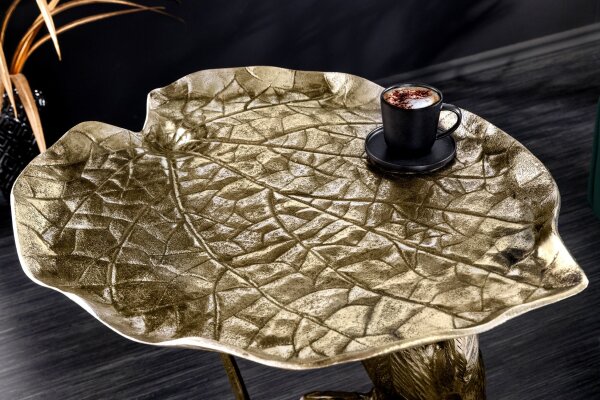 Table dappoint en métal doré antique 55x50 cm fait main
