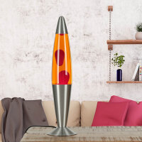 JENNY Lampe &agrave; Lave Orange Cire Rouge 42cm de haut...