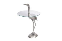Table dappoint verre dur métal argenté...