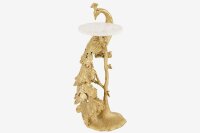 Table dappoint en marbre métal blanc or 33x31 cm...