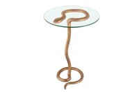 Table dappoint verre dur métal en cuivre 45x45 cm...