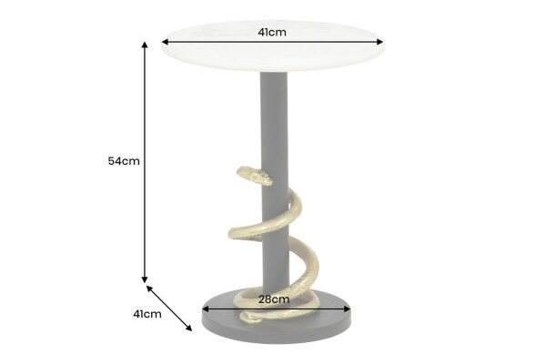 Table dappoint en marbre métal rond Ø 41 cm travail manuel