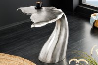Table dappoint en métal argenté 57x50 cm...