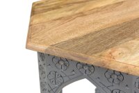 Table dappoint en bois de manguier Oriental Shabby Gris L...