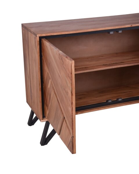 Buffet largeur 150 cm H : 76 cm Moderne Bois dacacia Métal