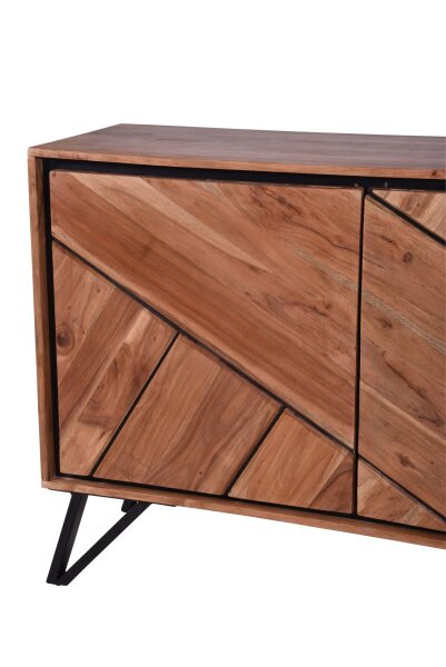 Buffet largeur 150 cm H : 76 cm Moderne Bois dacacia Métal