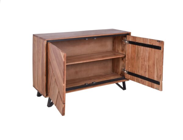 Sideboard bois métal largeur 120cm acacia moderne MONRO