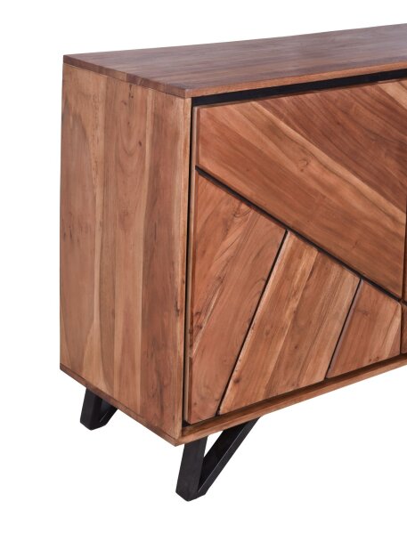 Sideboard bois métal largeur 120cm acacia moderne MONRO