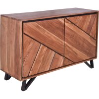 Sideboard bois m&eacute;tal largeur 120cm acacia moderne...