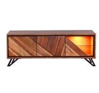 TV lowboard moderne avec &eacute;clairage 150 cm bois...