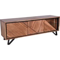TV lowboard moderne avec éclairage 150 cm bois...