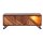 TV lowboard moderne avec éclairage 150 cm bois verre métal