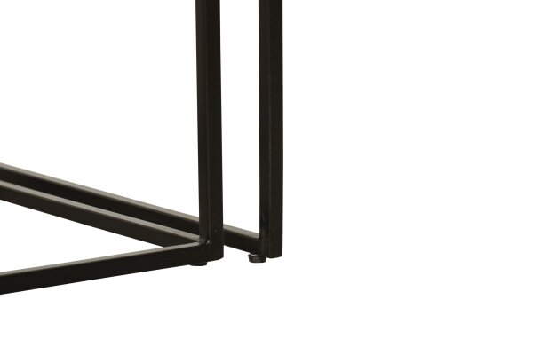 Lot de 2 tables dappoint carrées en bois de manguier acier MORLEY