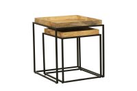 Lot de 2 tables dappoint carrées en bois de...