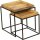 Lot de 2 tables dappoint carrées en bois de manguier acier MORLEY
