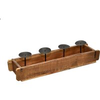 Porte-bougies bois fer 57 cm de long Rustique pour...