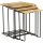 Table dappoint en bois de manguier Acier Set de 3 carrés SEATON