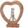 Statue d&eacute;corative Bois de mangue Aluminium 31 cm de haut Couple de c&oelig;urs