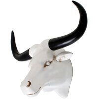 Crâne de bison artificiel Noir Blanc L : 53,5cm...