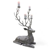 XXL Chandelier Cerf grand H : 142,5cm en argent