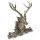 D&eacute;co t&ecirc;te de cerf troph&eacute;e de chasse 41 cm de haut mur en argent