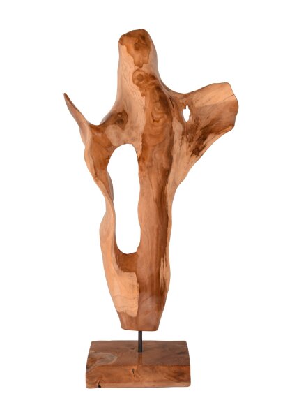Statue en bois de teck massif, 85 cm de haut, travail manuel unique