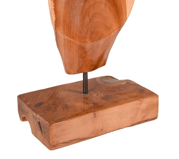 Statue en bois de teck massif, 85 cm de haut, travail manuel unique