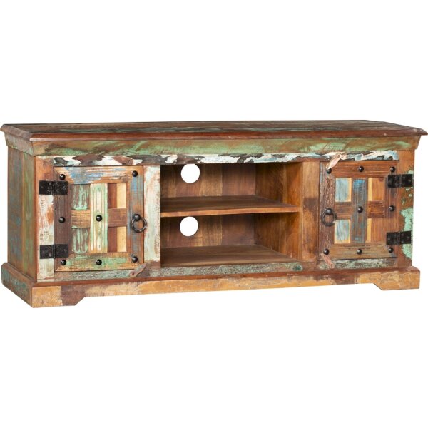 TV Lowboard bois massif 125 cm de long Coloré BAIN