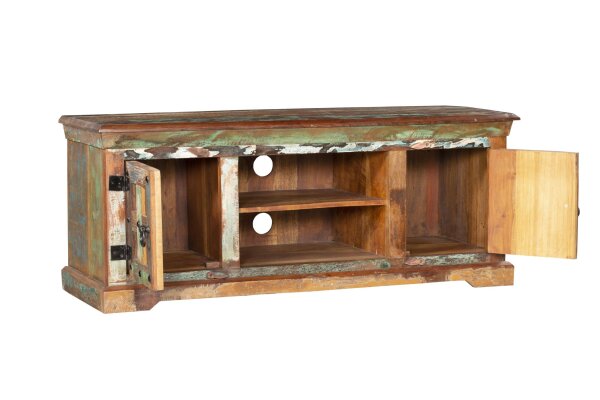 TV Lowboard bois massif 125 cm de long Coloré BAIN