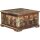 Table coffre bois multicolore L : 70,5 cm carrée avec tiroirs