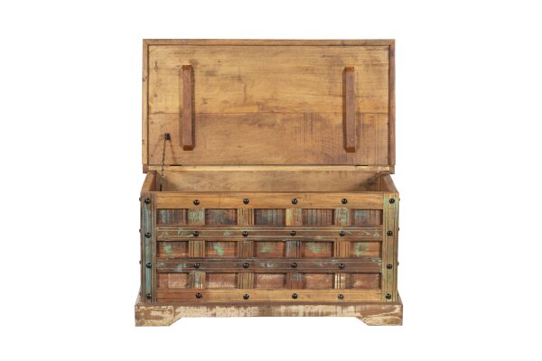 Table coffre avec tiroirs L : 90 cm Bois multicolore BLAIR