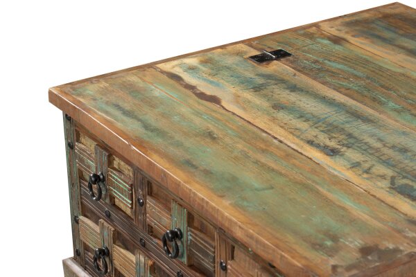 Table coffre avec tiroirs L : 90 cm Bois multicolore BLAIR
