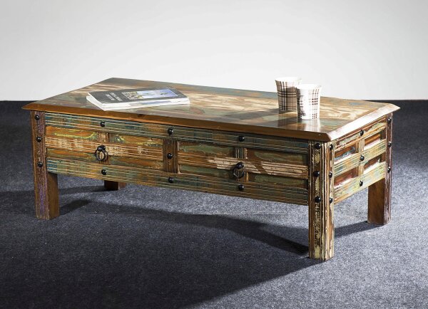 Table basse avec tiroirs 115 cm bois multicolore BLAIR