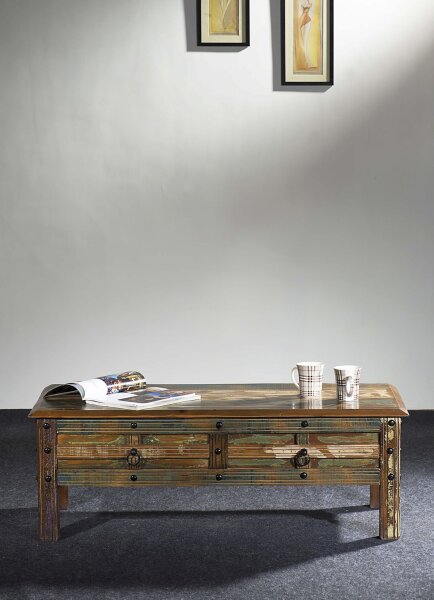 Table basse avec tiroirs 115 cm bois multicolore BLAIR