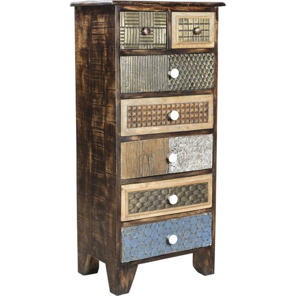 Commode haute 110 cm L : 50 cm Bois coloré MDF décoratif