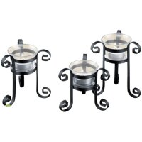 Set de 3 bougies chauffe-plat verre métal incl....